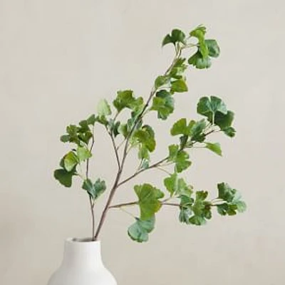 Faux Gingko Branch, Green, 48"