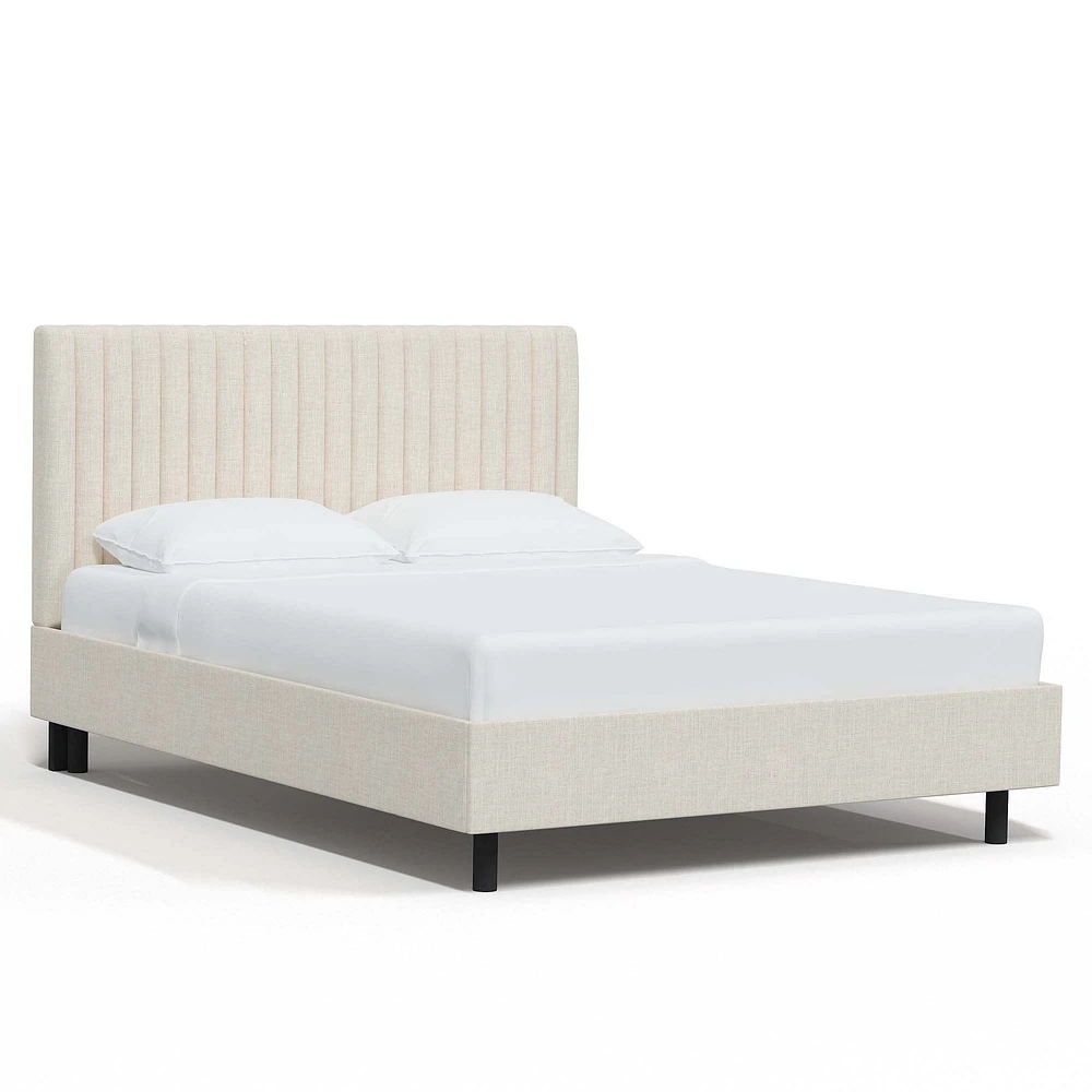 Jackson Queen Platform Bed Linen Talc