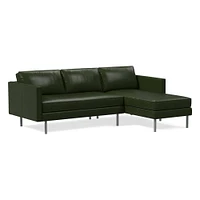 Axel 91" Left 2-Piece Chaise Sectional, Saddle Leather, Nut, Metal