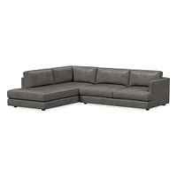 Haven 108" Right Multi Seat 2-Piece Bumper Chaise Sectional, Standard Depth, Saddle Leather, Nut