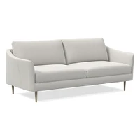 Sloane 86" Sofa, Saddle Leather, Nut, Champagne Bronze