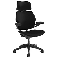 Humanscale Freedom Task Chair with Headrest Graphite Frame Corde 4; Black