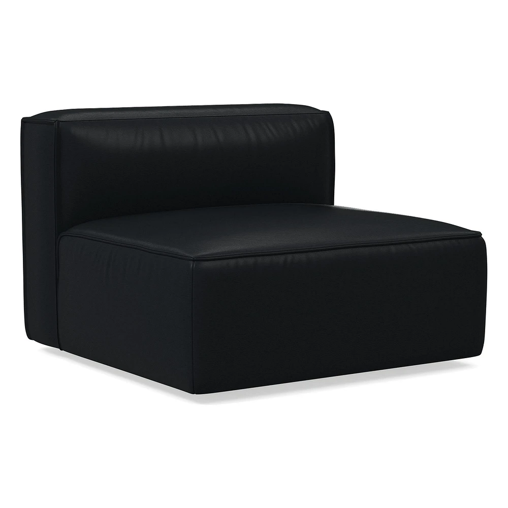 Remi Armless Single, Memory Foam, Leather, Old Saddle, Concealed Support