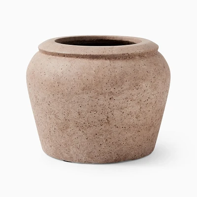 Rustic Ficonstone Planter, Small, 12"D x 9"H, Sand