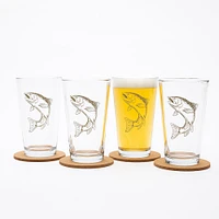 Fishing Lure Pint Glass Black