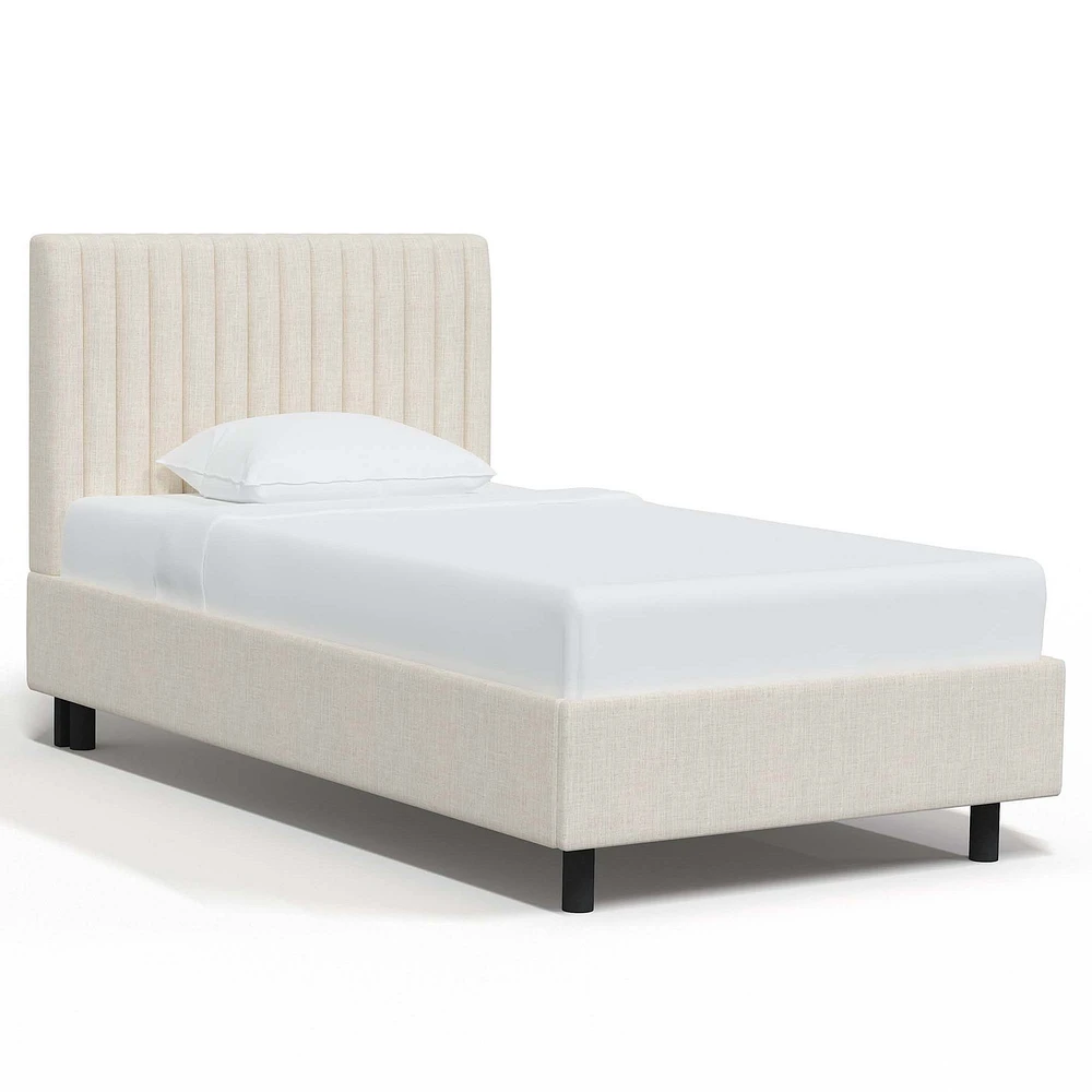 Jackson Queen Platform Bed Linen Talc