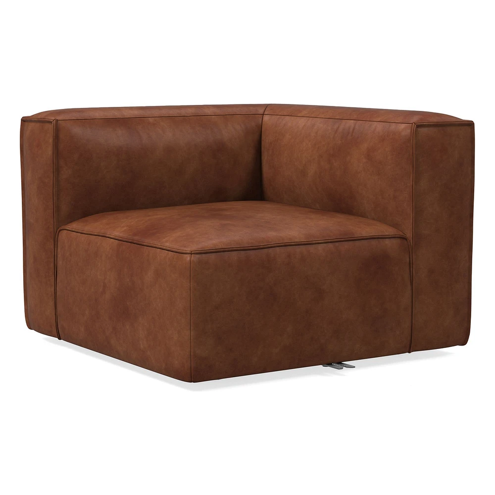 Remi Armless Single, Memory Foam, Leather, Old Saddle, Concealed Support