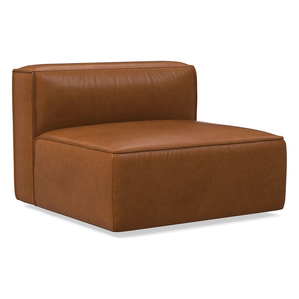 Remi Armless Single, Memory Foam, Leather, Old Saddle, Concealed Support