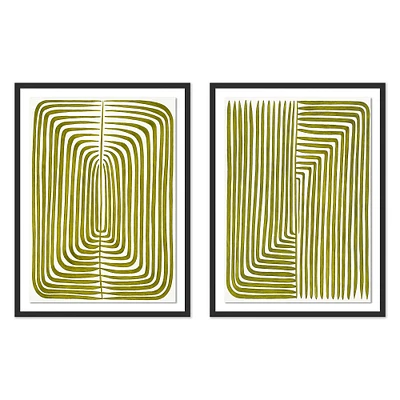 Polypodiales Diptych By Marianne Hendriks, Framed Paper, Giclee Print, Natural, 18x24