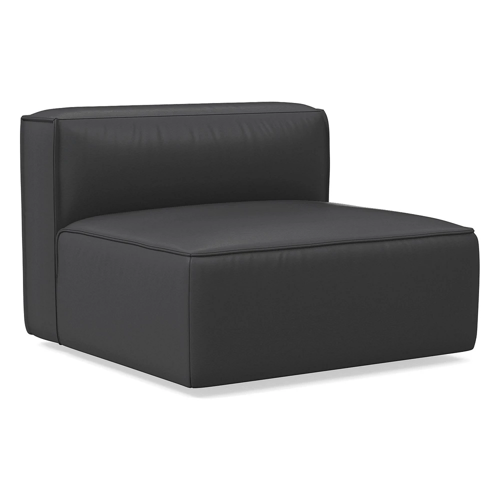 Remi Armless Single, Memory Foam, Leather, Old Saddle, Concealed Support
