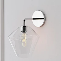 Sculptural Sconce, Geo Small, Milk, Chrome, 7"