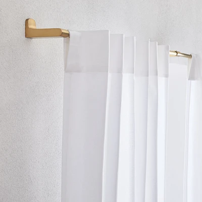 Cotton Canvas Curtain with Lining, White, 48"x84", Set of 2