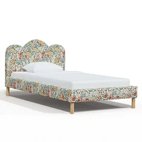 Jackie Queen Platform Bed Linen Talc