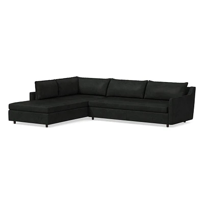 Easton 115" Left 2-Piece Bumper Chaise Sectional, Saddle Leather, Nut