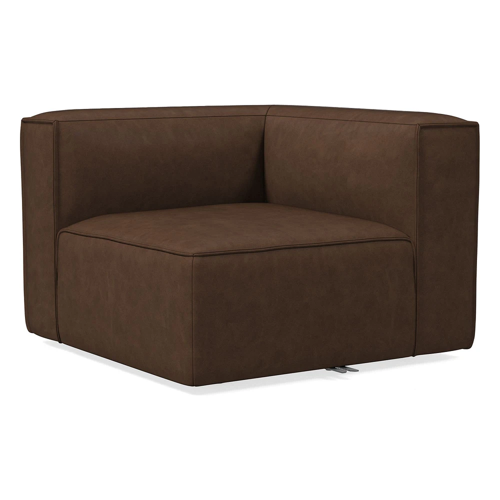 Remi Armless Single, Memory Foam, Leather, Old Saddle, Concealed Support