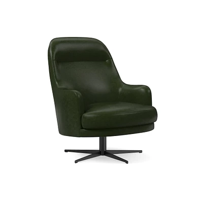 Viv High Back Swivel Chair Saddle Leather Nut Dark Bronze