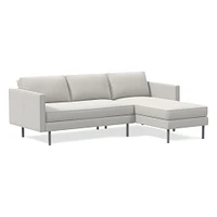 Axel 91" Left 2-Piece Chaise Sectional, Saddle Leather, Nut, Metal