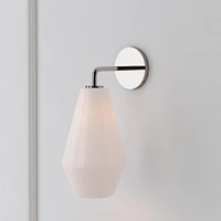 Sculptural Sconce, Geo Small, Milk, Chrome, 7"