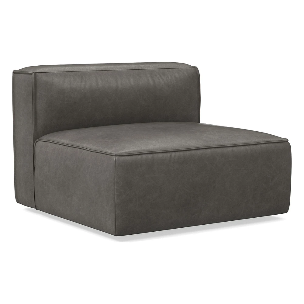 Remi Armless Single, Memory Foam, Leather, Old Saddle, Concealed Support