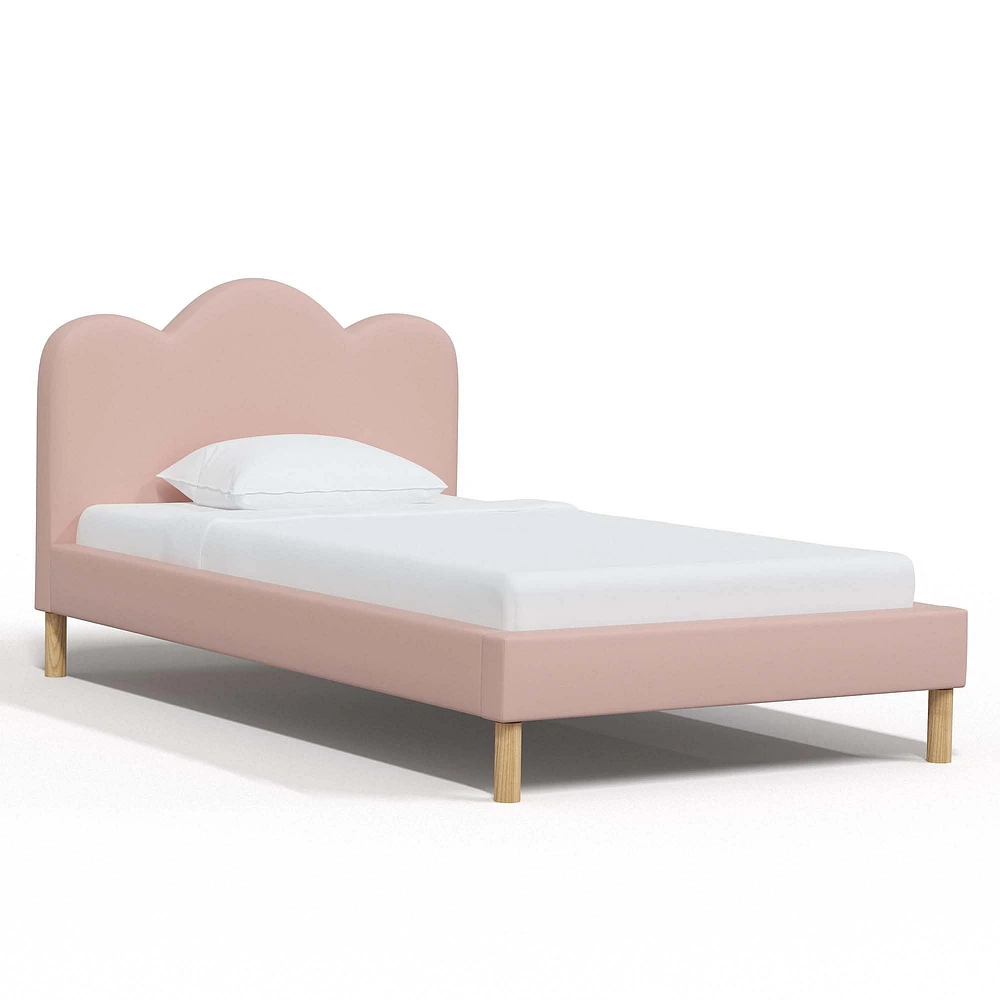 Jackie Queen Platform Bed Linen Talc