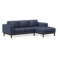 Dekalb 102" Right 2-Piece Chaise Sectional, Sierra Leather, Fog, Acorn