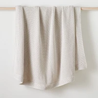 Cotton Knit Throw, 50"x60", Natural