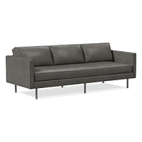 Axel 89" Sofa, Sierra Leather, Snow, Metal