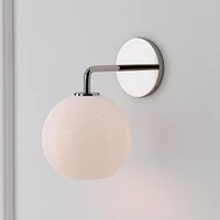 Sculptural Sconce Canopy, Globe Mini, Clear, Matte Black,  6.5"