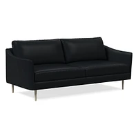 Sloane 86" Sofa, Saddle Leather, Nut, Champagne Bronze