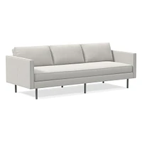 Axel 89" Sofa, Sierra Leather, Snow, Metal