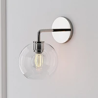 Sculptural Sconce Canopy, Globe Mini, Clear, Matte Black,  6.5"