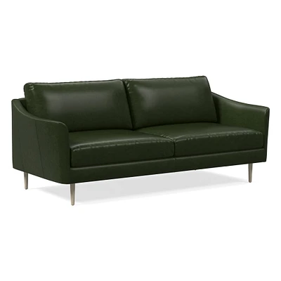 Sloane 86" Sofa, Saddle Leather, Nut, Light Bronze