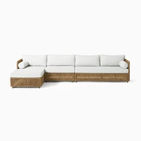 Coastal Outdoor 130 3-Piece Chaise Sectional, Natural