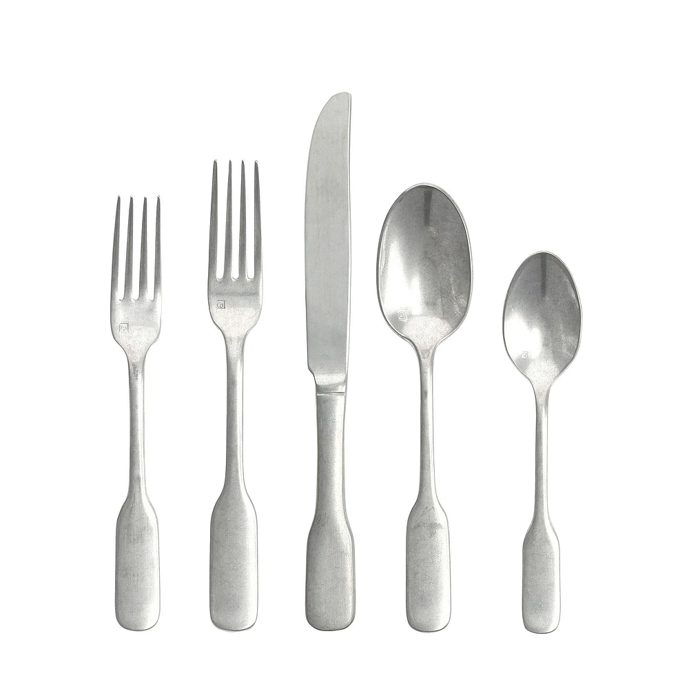 Ashton 5-Piece Place Setting, Antiqued Silver