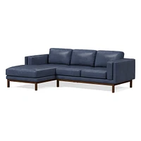 Dekalb 102" Right 2-Piece Chaise Sectional, Sierra Leather, Fog, Acorn