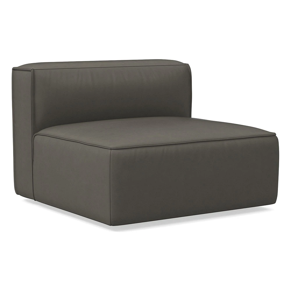 Remi Armless Single, Memory Foam, Leather, Old Saddle, Concealed Support