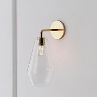 Sculptural Sconce, Geo Small, Milk, Chrome, 7"