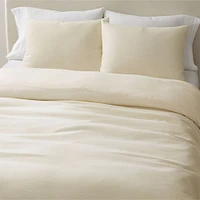 European Flax Linen Full/Queen Duvet, White