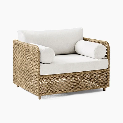 Coastal Lounge Chair, All Weather Wicker, Natural