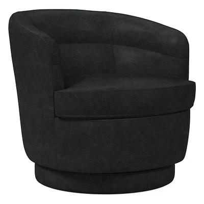 Viv Swivel Chair, Poly, Saddle Leather, Nut