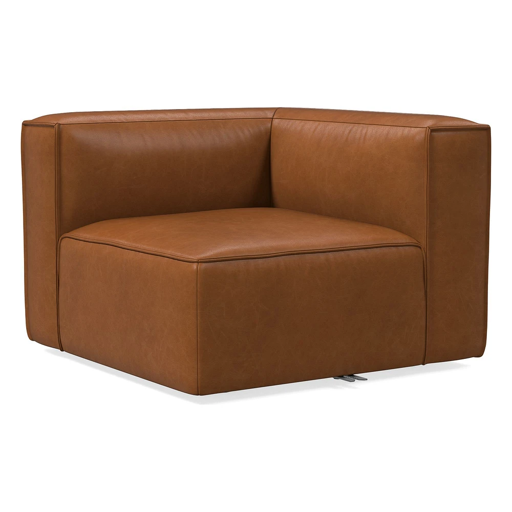 Remi Armless Single, Memory Foam, Leather, Old Saddle, Concealed Support