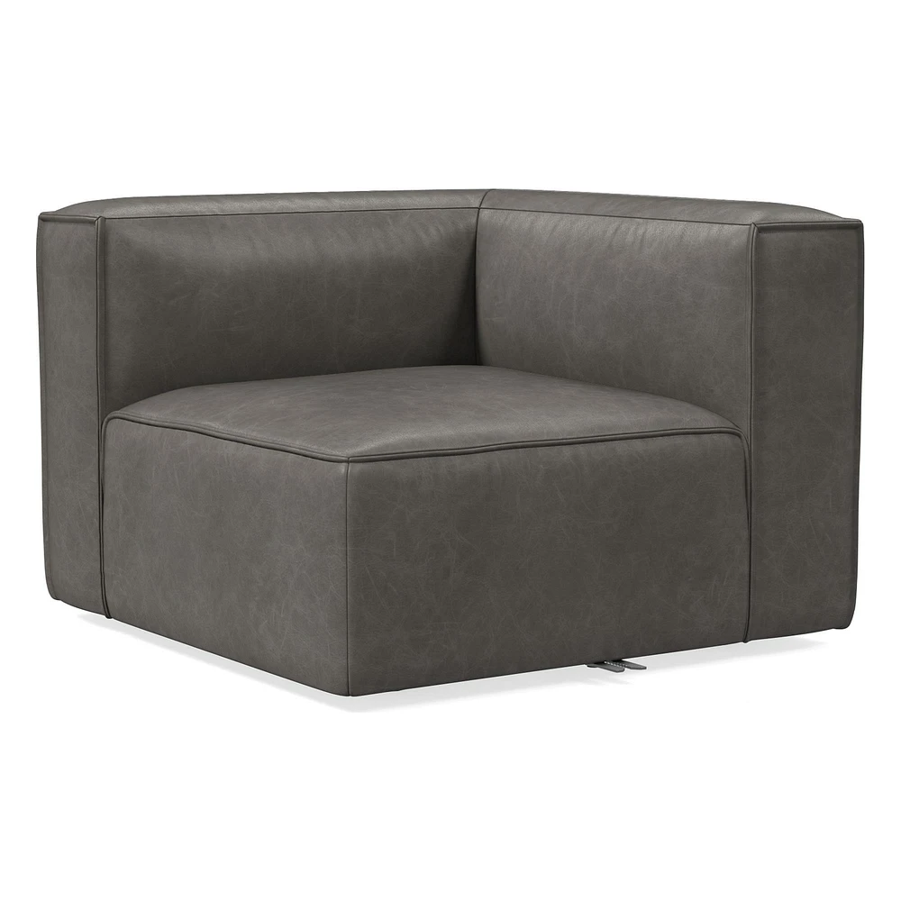 Remi Armless Single, Memory Foam, Leather, Old Saddle, Concealed Support