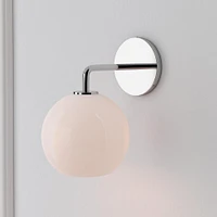 Sculptural Sconce Canopy, Globe Mini, Clear, Matte Black,  6.5"