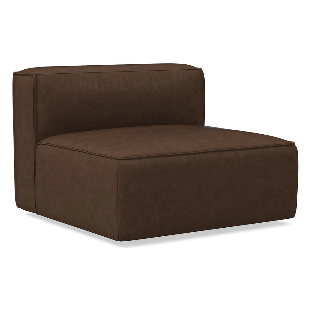 Remi Armless Single, Memory Foam, Leather, Old Saddle, Concealed Support