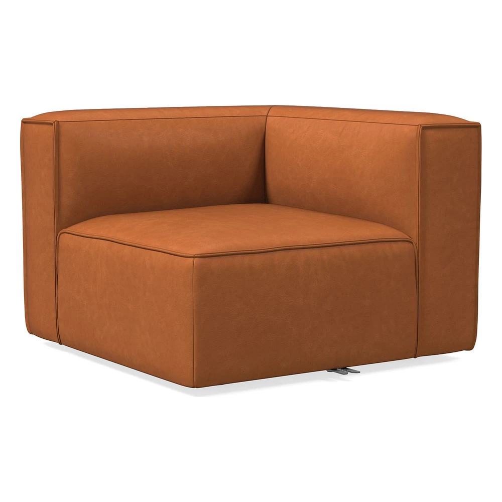 Remi Armless Single, Memory Foam, Leather, Old Saddle, Concealed Support