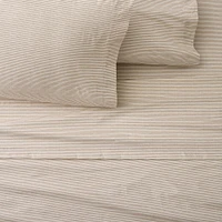 Printed Pinstripe Sheet Sets, Full, Camel