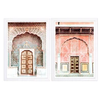 Oliver Gal Ornate Architecture Mint Blush Framed Art,