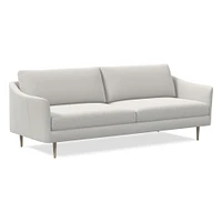 Sloane 86" Sofa, Saddle Leather, Nut, Champagne Bronze