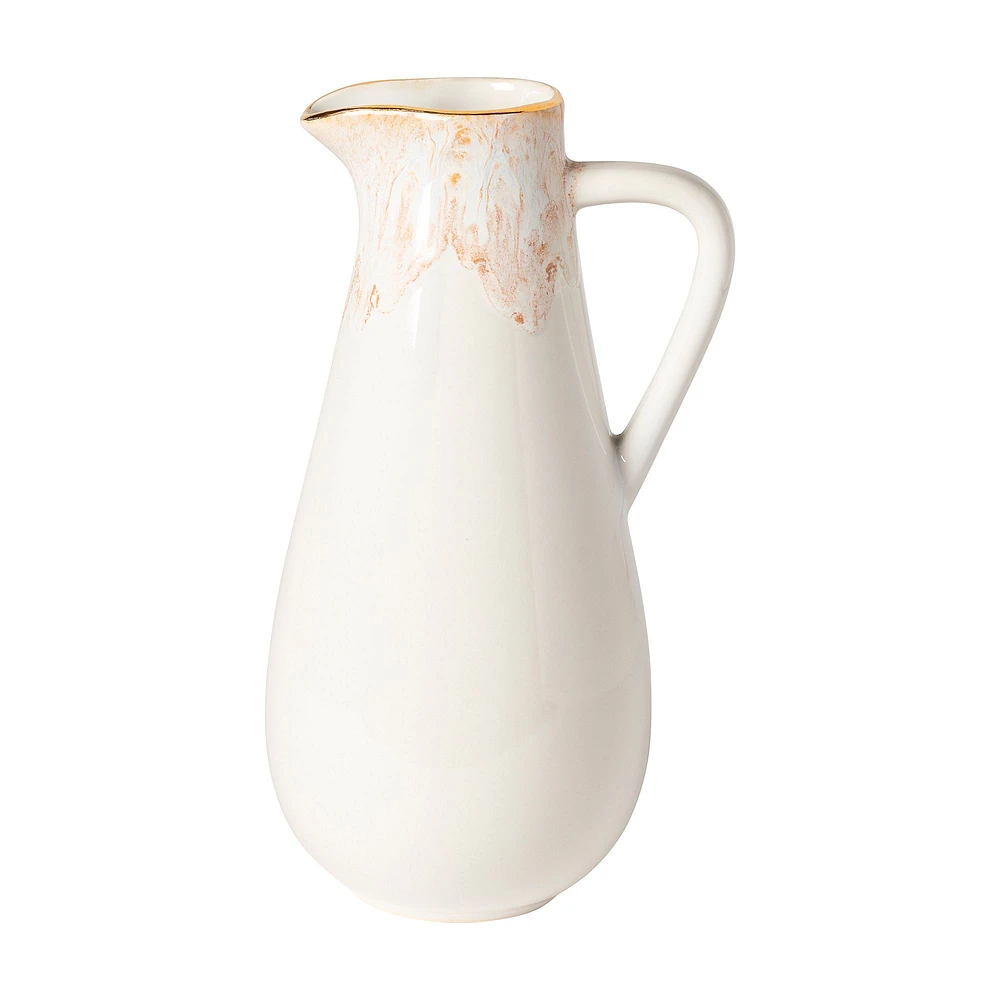 Taormina Gold-Rimmed Pitcher, White