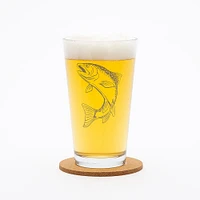 Fishing Lure Pint Glass Black